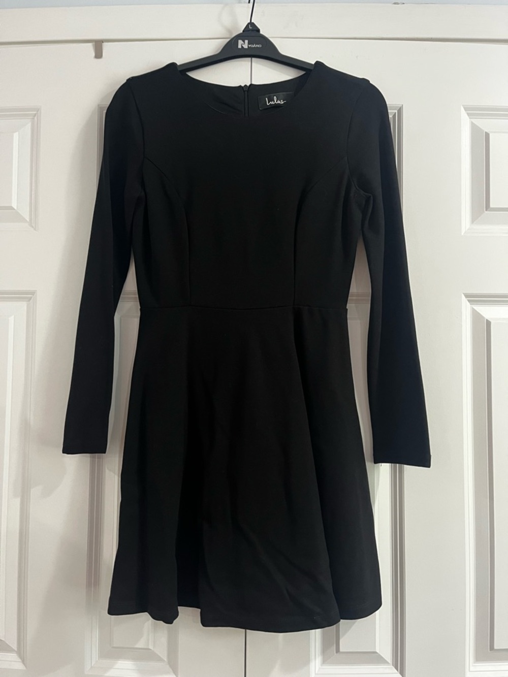 Lulu's Black Long-Sleeve Fit & Flare Mini Dress